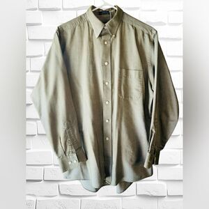 Barrington Men’s Size 15.5 Olive Green Wrinkle Free Casual Button Down Shirt